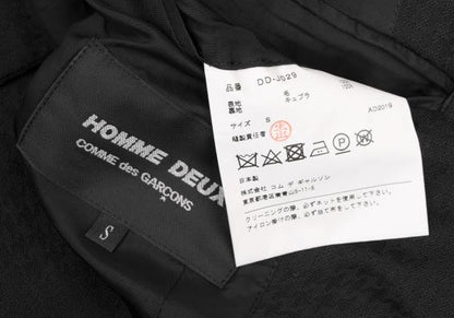 CDG Homme Deux Wool Houndstooth Snap Jacket Black Size S