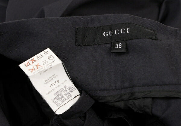 GUCCI Black Cotton Silk Center Press Pants Size 38