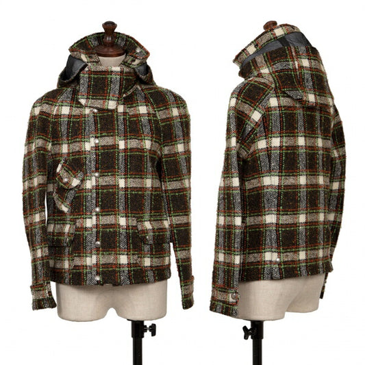 JUNYA WATANABE 05AW Wool Mohair Check Jacket Green Size M