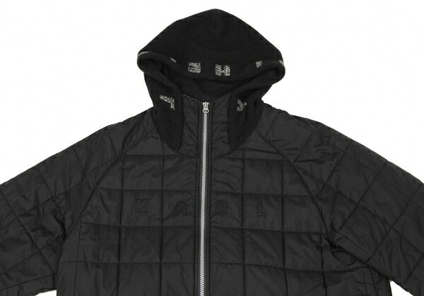 Karl Helmut Padded Quilted Hooded Jacket Black Size L