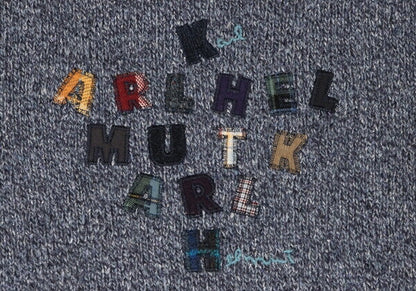 Karl Helmut Purple Wool Silk Alphabet Patch Sweater Size L
