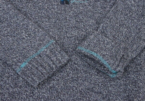 Karl Helmut Purple Wool Silk Alphabet Patch Sweater Size L