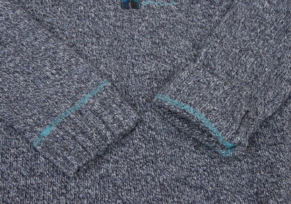 Karl Helmut Purple Wool Silk Alphabet Patch Sweater Size L