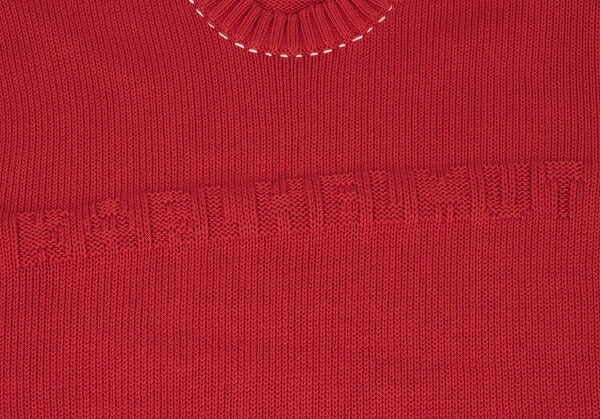 Karl Helmut Logo Cotton Knit Sweater Red Size M