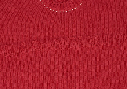 Karl Helmut Logo Cotton Knit Sweater Red Size M