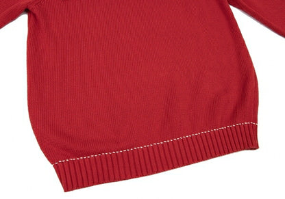 Karl Helmut Logo Cotton Knit Sweater Red Size M