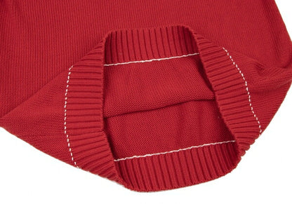 Karl Helmut Logo Cotton Knit Sweater Red Size M