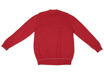 Karl Helmut Logo Cotton Knit Sweater Red Size M