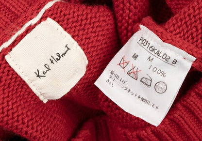 Karl Helmut Logo Cotton Knit Sweater Red Size M