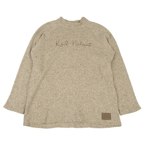 Karl Helmut Logo Stitch Raglan Knit Sweater Beige Size L