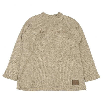 Karl Helmut Logo Stitch Raglan Knit Sweater Beige Size L