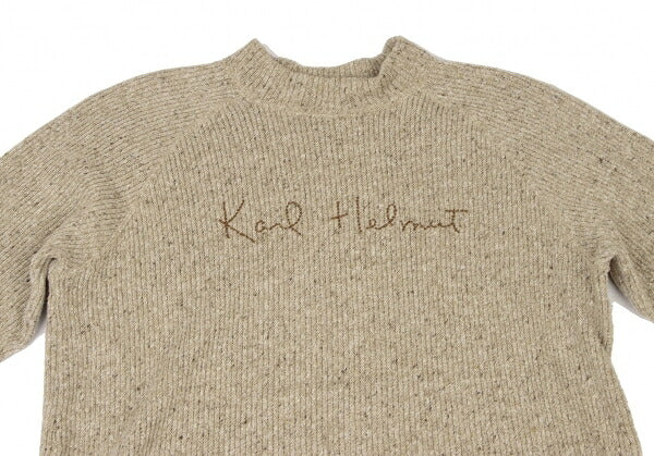 Karl Helmut Logo Stitch Raglan Knit Sweater Beige Size L