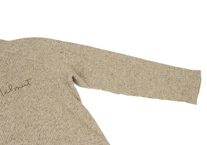 Karl Helmut Logo Stitch Raglan Knit Sweater Beige Size L