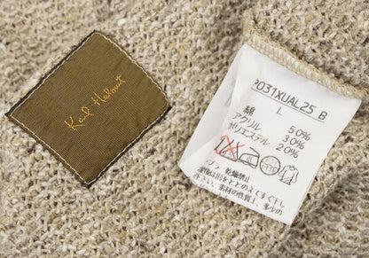 Karl Helmut Logo Stitch Raglan Knit Sweater Beige Size L