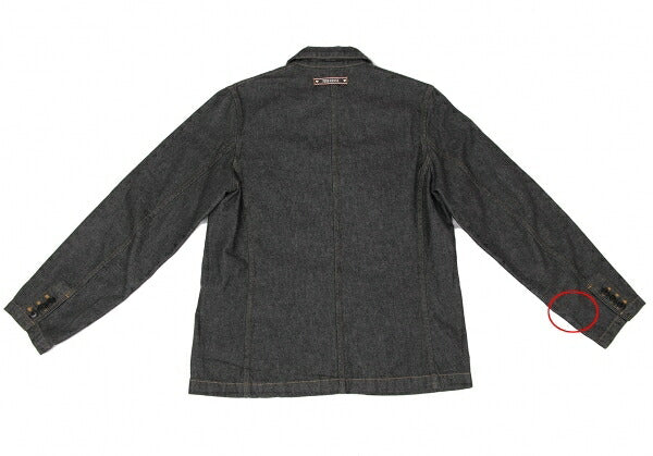 PINK HOUSE Logo Embroidered Taping Denim Jacket Black Size M