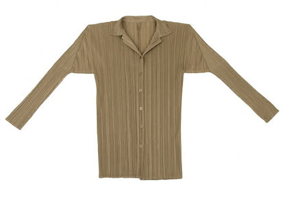 PLEATS PLEASE Pleated Cardigan Brown Polyester Size 3