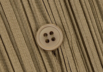 PLEATS PLEASE Pleated Cardigan Brown Polyester Size 3