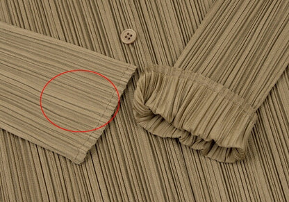 PLEATS PLEASE Pleated Cardigan Brown Polyester Size 3