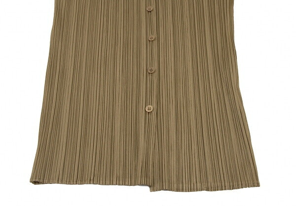 PLEATS PLEASE Pleated Cardigan Brown Polyester Size 3