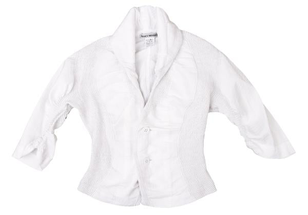 ISSEY MIYAKE 3D Steam Stretch Pleat Jacket White Size 2