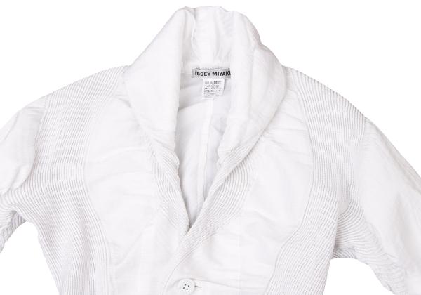 ISSEY MIYAKE 3D Steam Stretch Pleat Jacket White Size 2