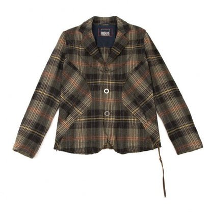 MARITHE + FRANCOIS GIRBAUD Crinkle Check Jacket Green Size M