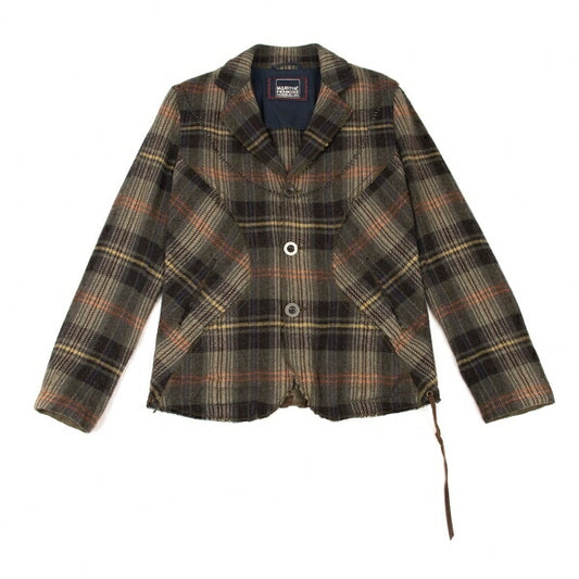 MARITHE + FRANCOIS GIRBAUD Crinkle Check Jacket Green Size M