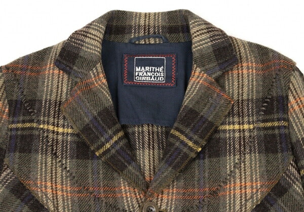 MARITHE + FRANCOIS GIRBAUD Crinkle Check Jacket Green Size M
