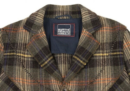 MARITHE + FRANCOIS GIRBAUD Crinkle Check Jacket Green Size M