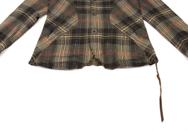 MARITHE + FRANCOIS GIRBAUD Crinkle Check Jacket Green Size M
