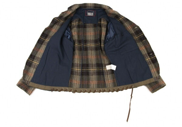 MARITHE + FRANCOIS GIRBAUD Crinkle Check Jacket Green Size M