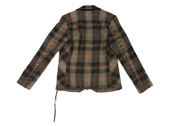 MARITHE + FRANCOIS GIRBAUD Crinkle Check Jacket Green Size M