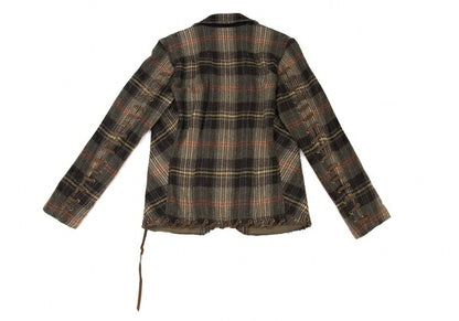 MARITHE + FRANCOIS GIRBAUD Crinkle Check Jacket Green Size M
