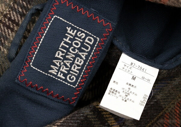 MARITHE + FRANCOIS GIRBAUD Crinkle Check Jacket Green Size M