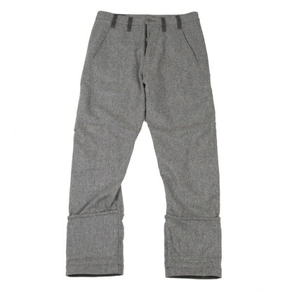MARITHE Wool Rib Hem Belted Pants Gray Size M