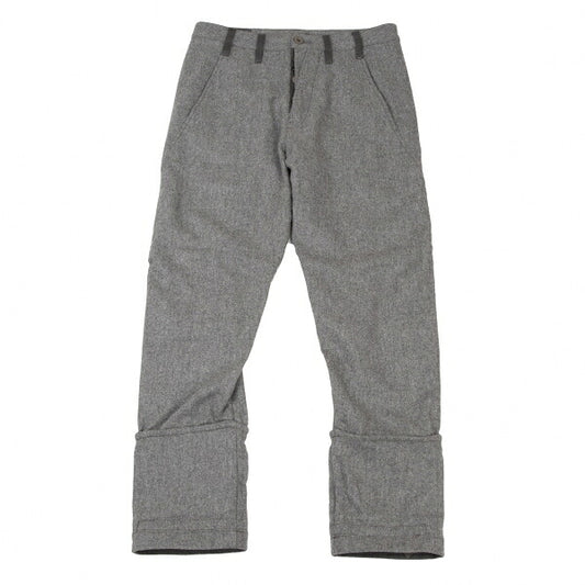 MARITHE Wool Rib Hem Belted Pants Gray Size M
