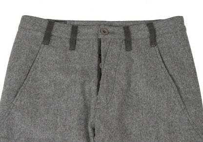 MARITHE Wool Rib Hem Belted Pants Gray Size M