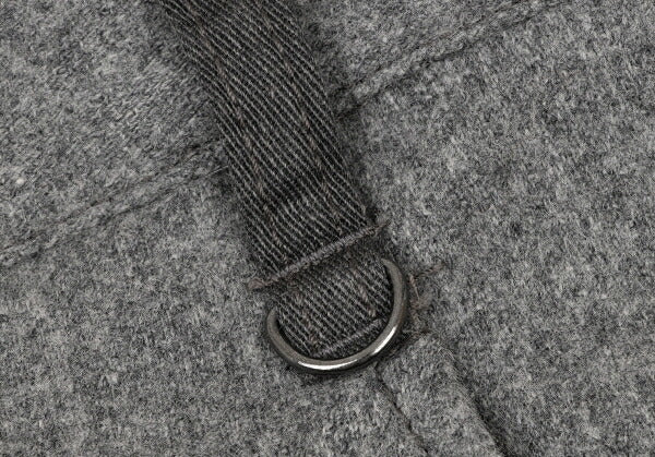 MARITHE Wool Rib Hem Belted Pants Gray Size M