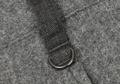 MARITHE Wool Rib Hem Belted Pants Gray Size M