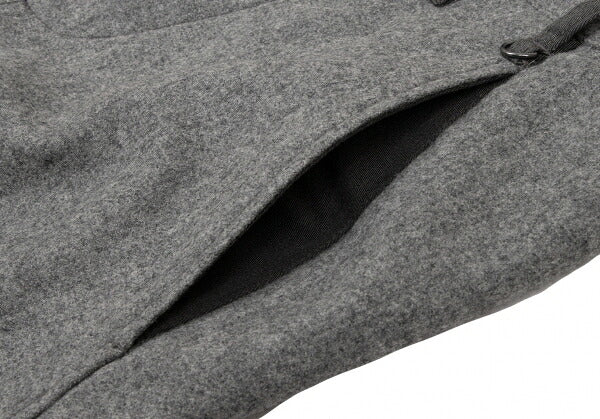 MARITHE Wool Rib Hem Belted Pants Gray Size M