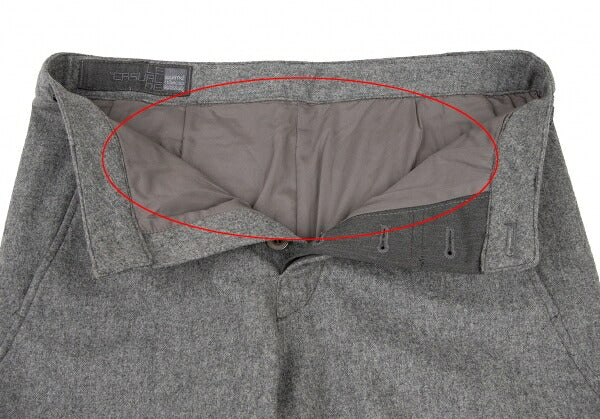MARITHE Wool Rib Hem Belted Pants Gray Size M
