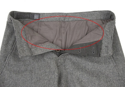MARITHE Wool Rib Hem Belted Pants Gray Size M