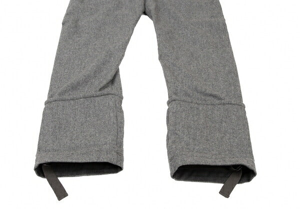 MARITHE Wool Rib Hem Belted Pants Gray Size M