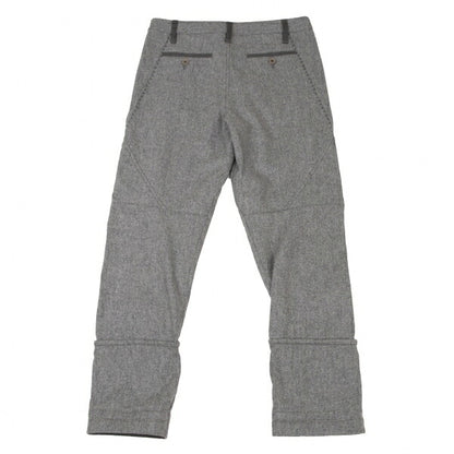 MARITHE Wool Rib Hem Belted Pants Gray Size M