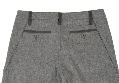 MARITHE Wool Rib Hem Belted Pants Gray Size M