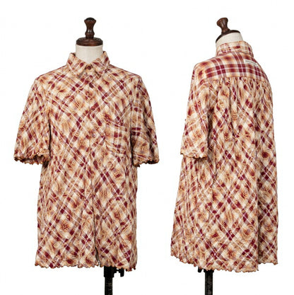 JPG by GAULTIER Botanical Print Short Button-Up Red Size 40