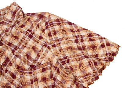 JPG by GAULTIER Botanical Print Short Button-Up Red Size 40