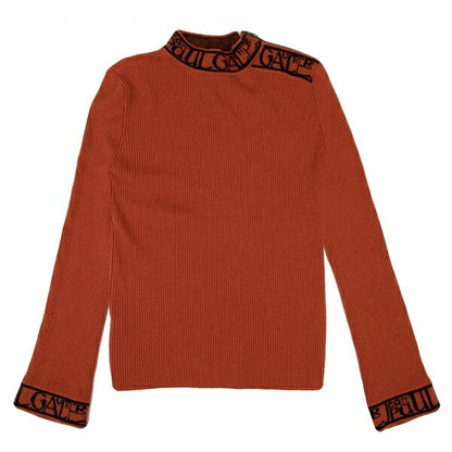 Jean Paul GAULTIER HOMME Logo Rib Sweater Orange Size 48