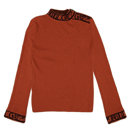 Jean Paul GAULTIER HOMME Logo Rib Sweater Orange Size 48