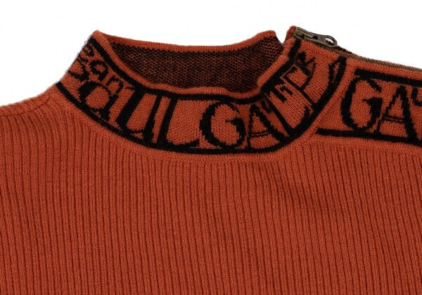 Jean Paul GAULTIER HOMME Logo Rib Sweater Orange Size 48